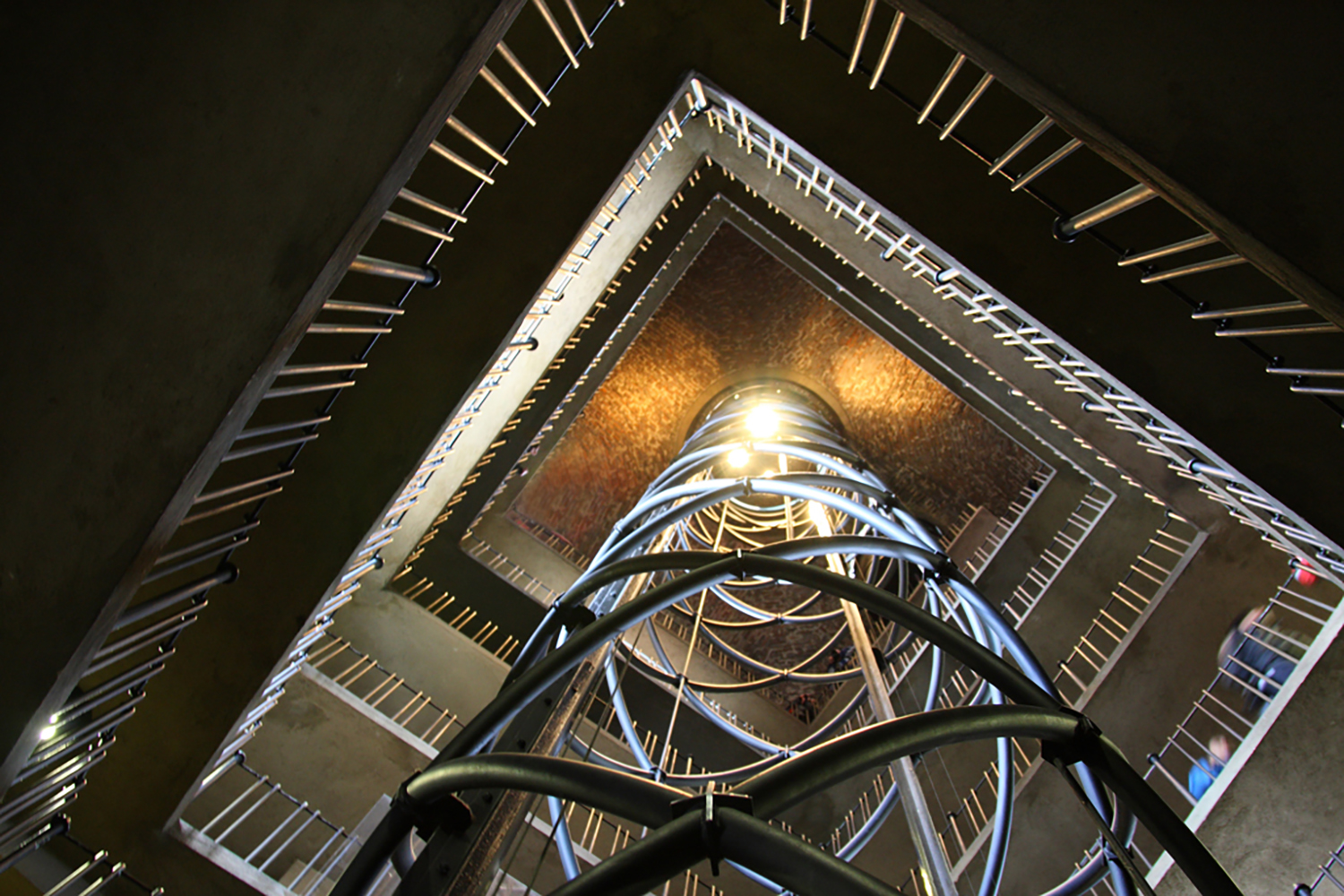 Inside lift tower in Prague